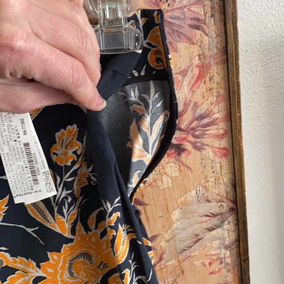 ZARA WOMAN HIGH WAIST NAVY FLORAL WIDE LEG TROUSERS PANTS 6 - Picture 6 of 14